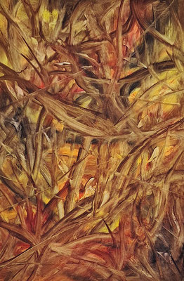 Dichtes Gehölz, 70x50, Öl auf Leinwand