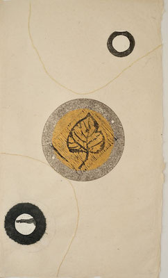 5. houtsnede in gemengde techniek, 2 Verbinden, 102x60 cm  unica