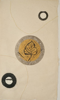 5. houtsnede in gemengde techniek, 2 Verbinden, 102x60 cm  unica