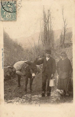Sur la route du marché en 1905