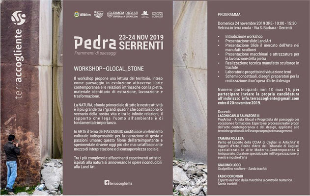 Programma workshop "Glocal Stone" tenuto all'interno delle due giornate di "Pedra_Frammenti di paesaggio" 