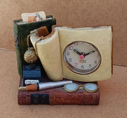 Reloj escritura resina. Ref 6615/244. 11x12x6