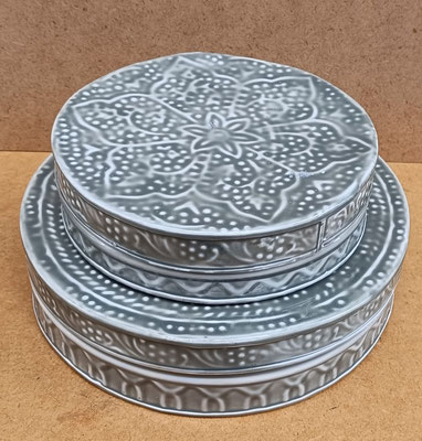 Caja metal esmaltado. Ref 31950. Grande 21x5,5. Pequeña 16x4,5