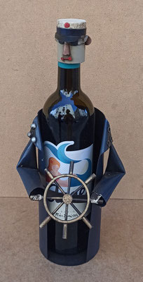 Botellero metal marinero. Ref CL014. 34x13x9