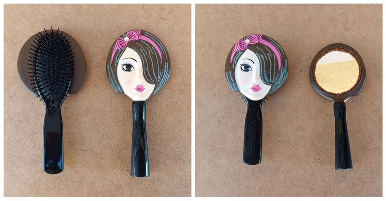 Espejo con cepillo. Ref 5321. 10,5x10,5