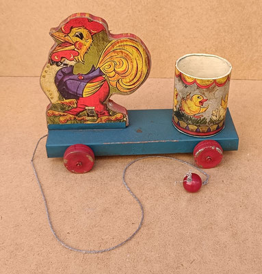 Carrito con gallo. Ref 704132. 26x14x28
