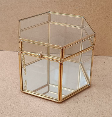 Caja cristal filo latón. Ref 27779. 18x15x13