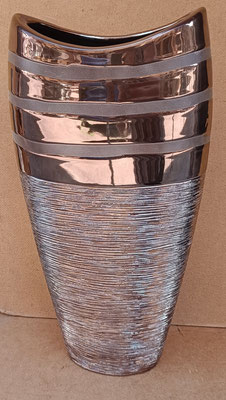 Jarrón cerámica color cobre. Ref 19389. 42x19x11