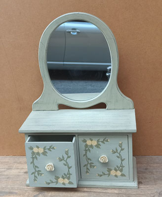 Espejo de madera con cajones. Ref 272310. 46x30x14