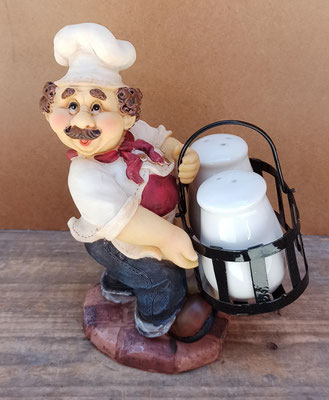 Salero pimentero cocinero resina