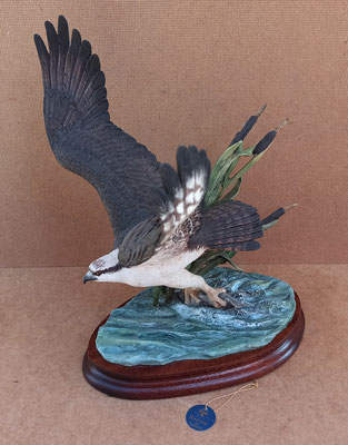 Águila pescadora de resina edición limitada Con certificado de autenticidad. Hecho a mano en Escocia. 28x30 alto. 