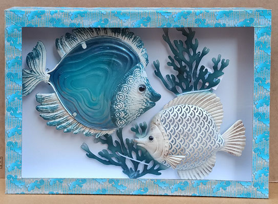 Decoración pared peces metal. Ref 30180. 62x46x5,50. 