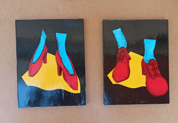 Placas servicios Hombre/mujer madera. 18x14
