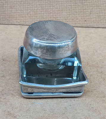 Tintero metal y cristal. Ref 1945323