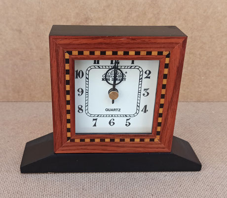 Reloj mesa marquetería. Ref Balm 10479. 17x13