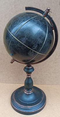 Globo terráqueo polipiel base madera. Ref 2921. 33x30x64