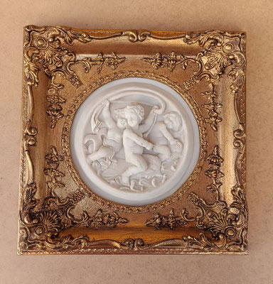 Cuadro relieve ángeles resina. Ref 2310B. 30x30x4,5. 