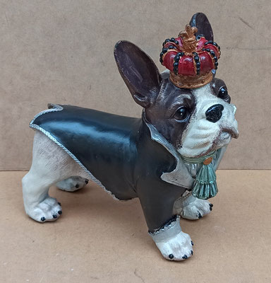 Perro con corona resina. Ref 6PR0920. 25x10x25