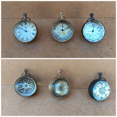 Relojes dos caras cristal abombado (reloj+brújula). Ref SC050. 3x8x5
