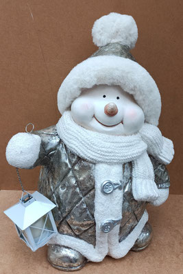 Figura muñeco de nieve resina. Ref 27135. 47x36