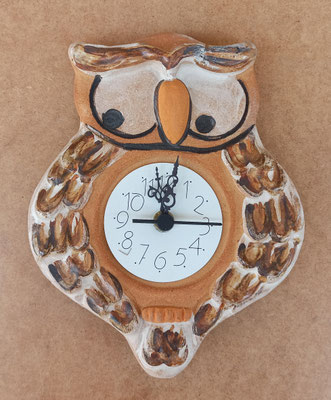 Reloj cerámica búho. 20x15