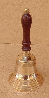 Campana de mano latón y madera. Ref 38376. 17x8