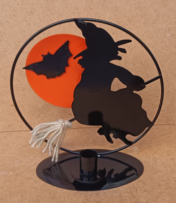 Porta vela bruja metal. 22x21x10