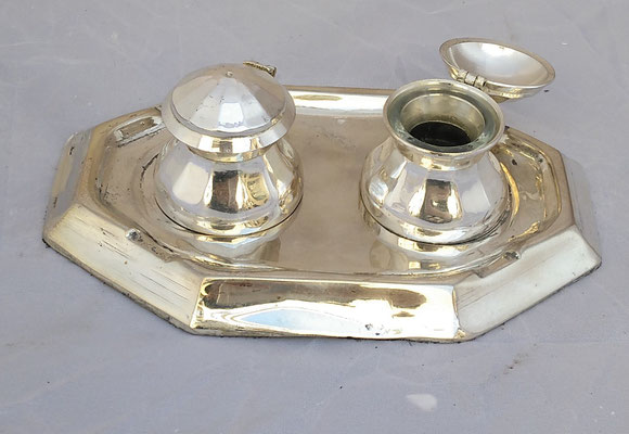 Escribanía 2 tinteros metal. Ref 1224853