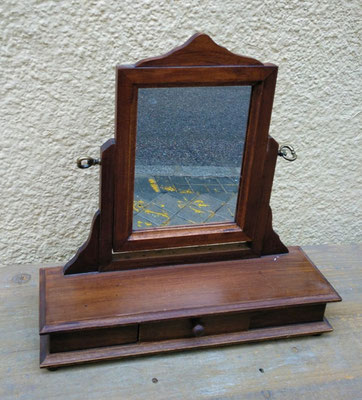 Espejo madera 1 cajón. 38 alto. Base 38x12 fondo