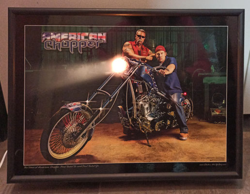 Cuadro luminoso Electric Art "American chopper".  47x30. Hecho en USA.