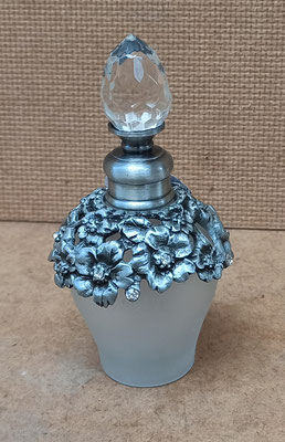 Perfumera cristal y metal esmaltado. Ref 6GL0527. 9x5