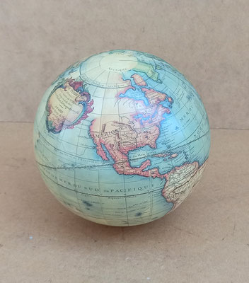 Globo Vaugondy color sin soporte. Ref GL213. 14 centímetros de diámetro.