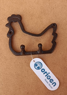 Percha gallina hierro. Ref 36712. 11,5x3x9,5