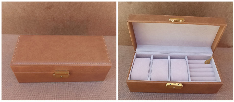 Caja 3 relojes/pulseras y anillos polipiel. Ref 8313H. 22x10x8