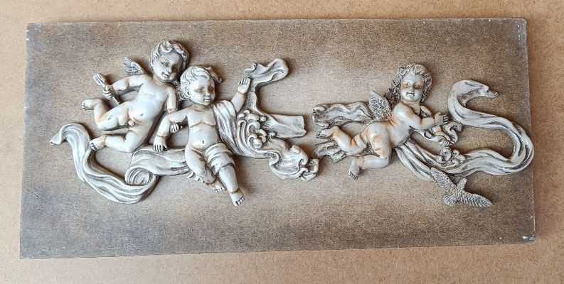 Cuadro ángel relieve resina. Ref 4913/149. 34,5x17x8