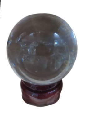 Bola cristal base madera. Ref 28877. 6 cms diámetro