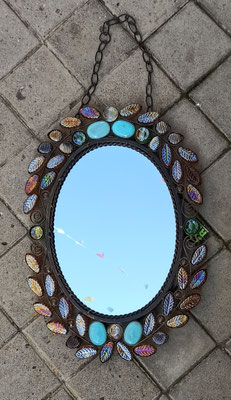 Espejo resina y  metal. Ref 54967. 57X38