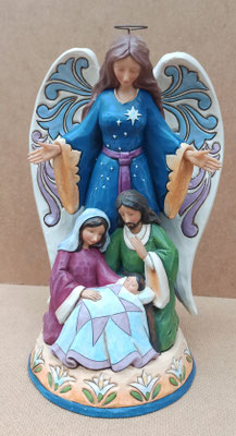 Jim Shore. Figura de nacimiento con ángel. Ref 4051218. 26x15