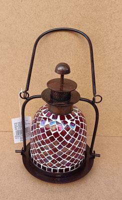 Farol hierro/cristal. Ref 197101. 37x20