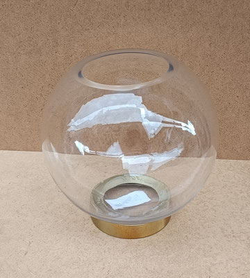 Portavelas cristal base metal. Ref 19999. 22x20