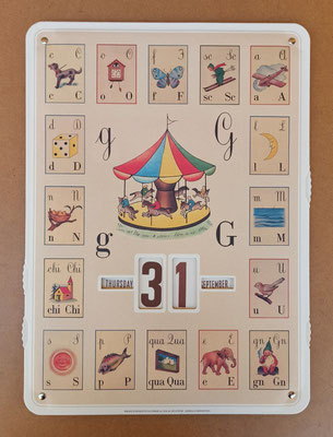 Calendario perpetuo pared cartón.  Ref CL00. 37x26