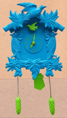 Reloj cuco plástico azul. Ref 67626. 25x20