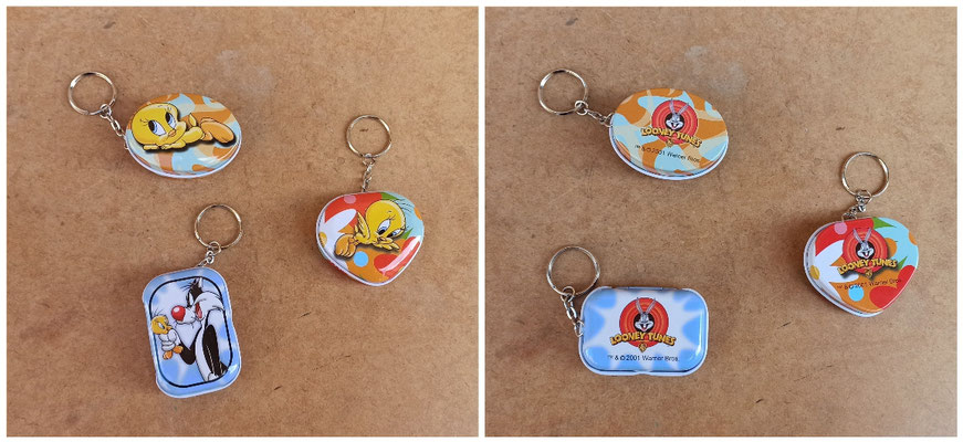 Llaveros Looney Tunes caja metálica