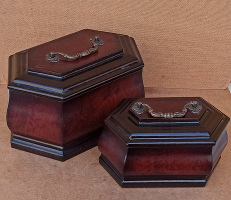 Caja madera con asa metal. Ref RF803. Grande 27x17x18. Pequeña 20x12x12