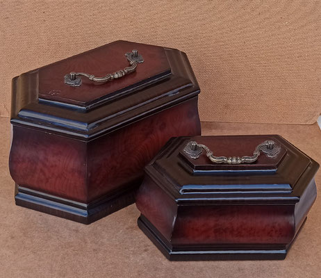 Caja madera con asa metal. Ref RF803. Grande 27x17x18. Pequeña 20x12x12