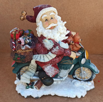 Santa moto resina. Ref XM0203. 20x20x9