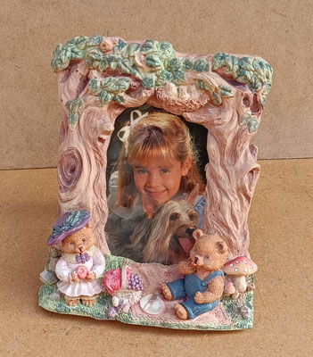 Portafoto resina relieve. Ref 3649/779. 17x14x3