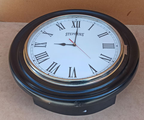 Reloj pared madera. Ref Stephens. 50x10