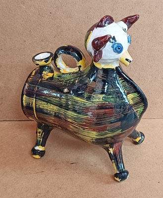 Botijo cerámica vaca. Ref CAR20. 20x18x9
