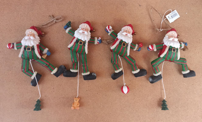 Adorno árbol Santa Claus móvil. Ref 0964. 15x8
